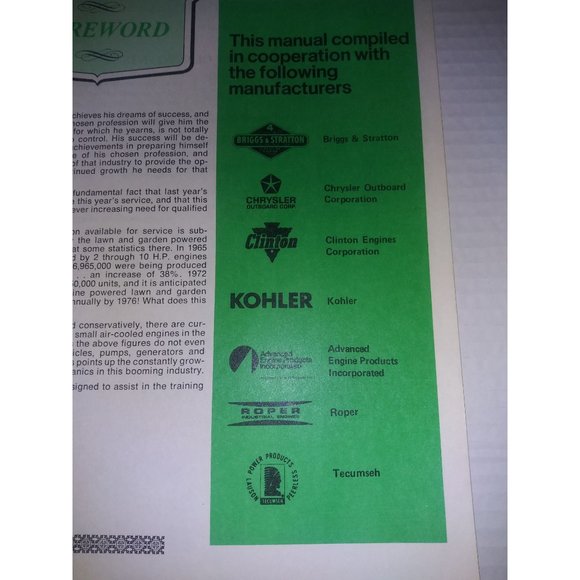 Air Cooled Engines Mechanics Training Manual 1974 Engine Service Association - Picture 9 of 14